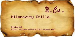 Milanovity Csilla névjegykártya